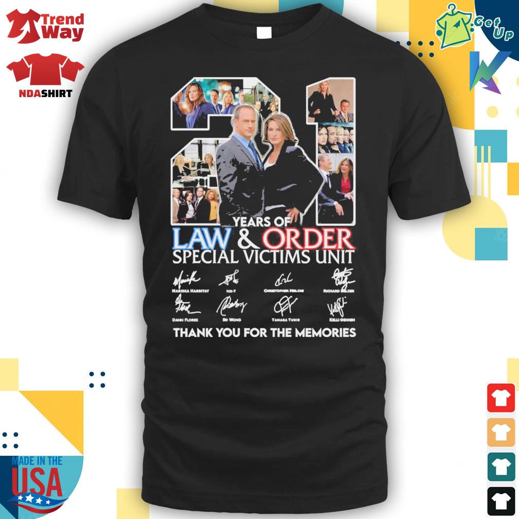 21 years of law and order special victims unit thank you for the memories all casts signatures t-shirt