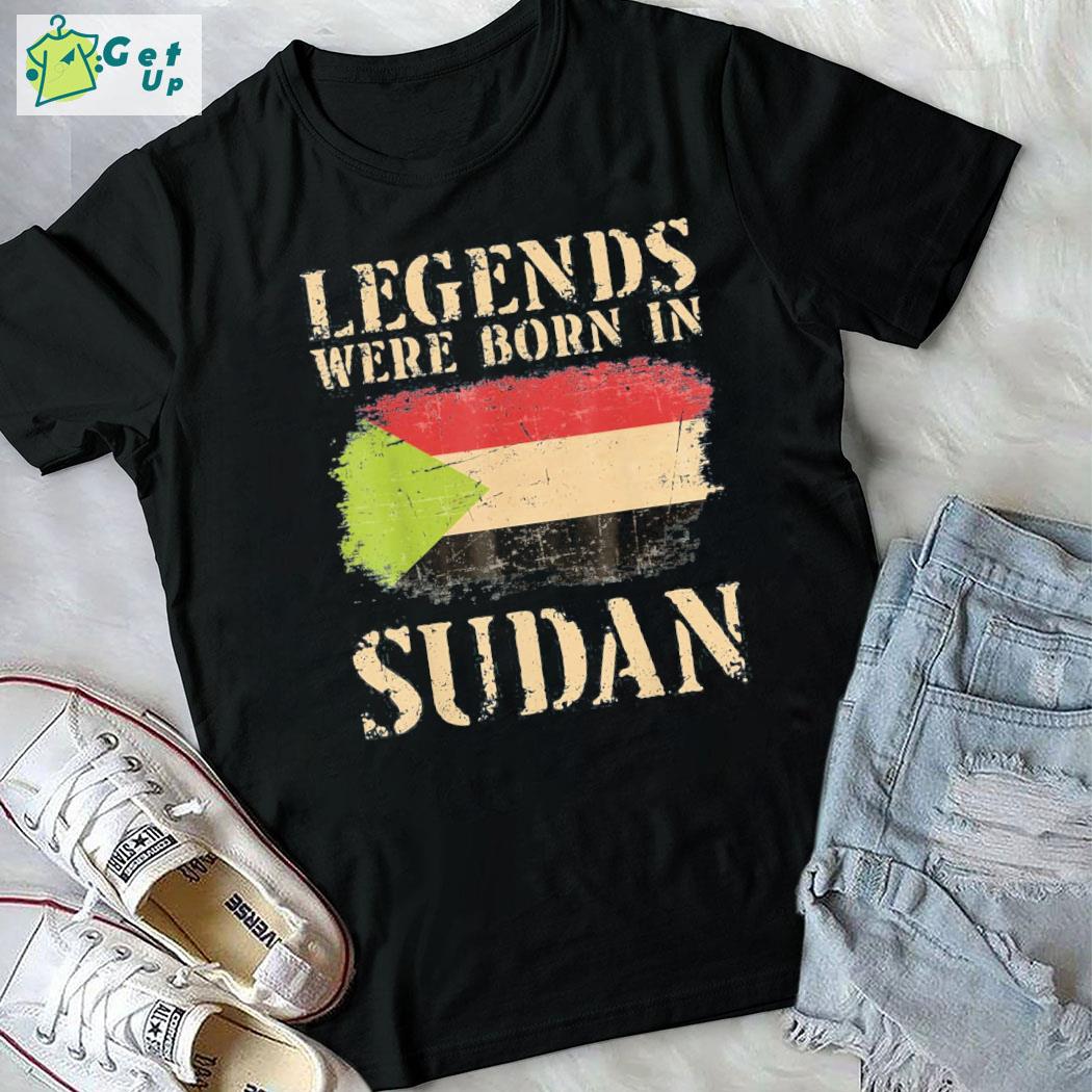 Premium sudanese flag legends were born in Sudan vintage retro t-shirt