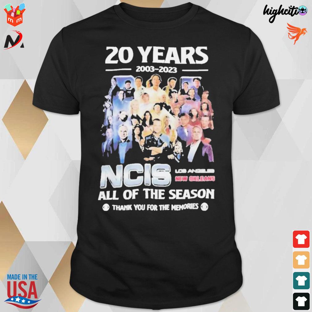 20 years 2003 2023 Ncis Los Angeles New Orleans all of the season thank you for the memories t-shirt