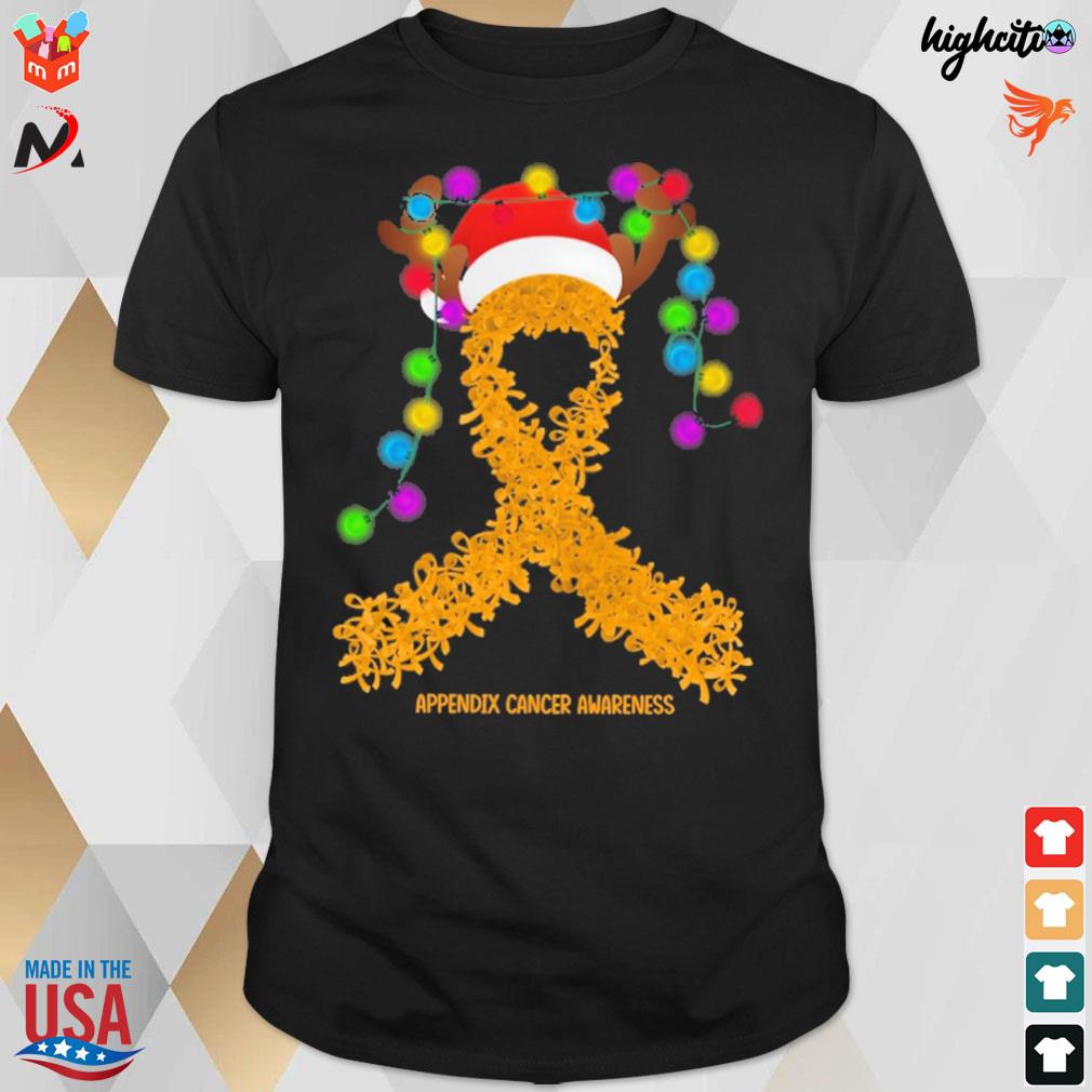 Appendix cancer awareness deerhorn christmas t-shirt