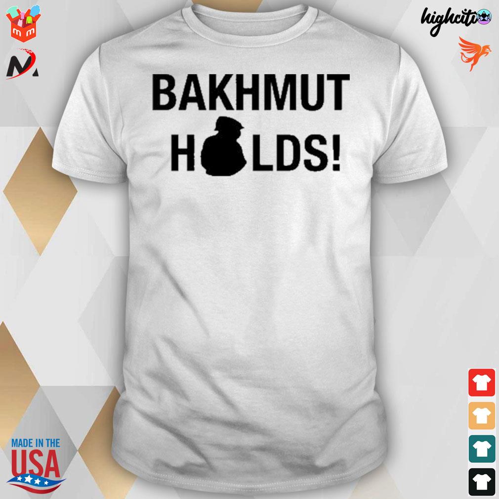 Bakhmut holds t-shirt