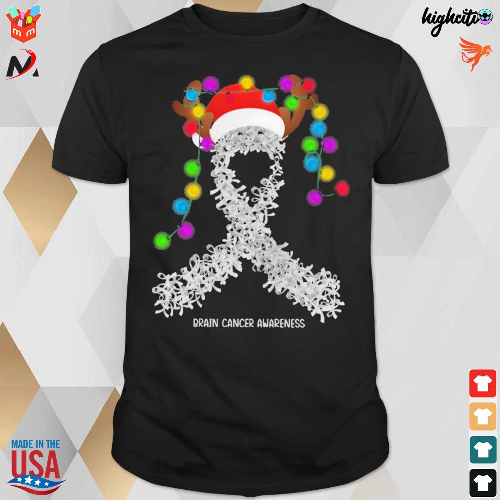 Brain cancer awareness deerhorn christmas t-shirt