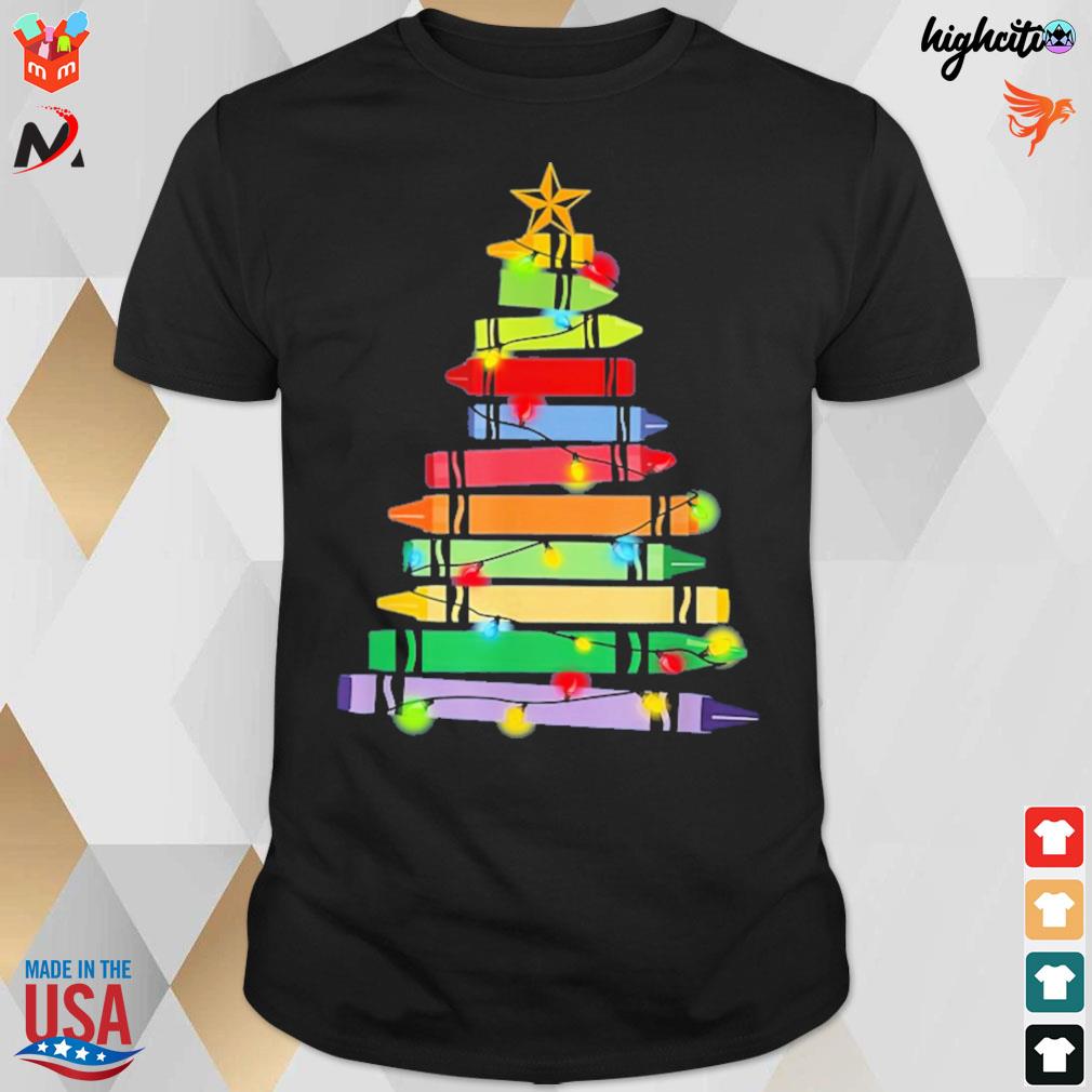 Christmas crayon tree t-shirt