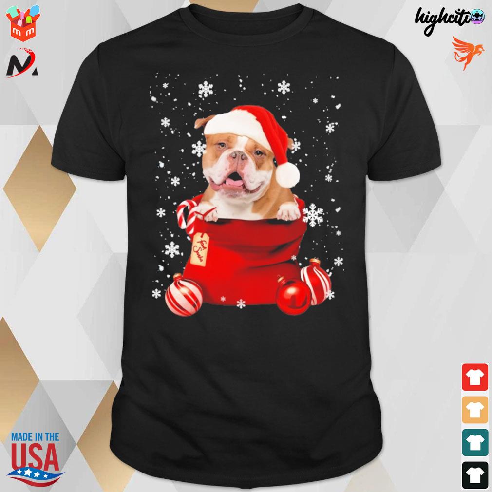 bulldog christmas t shirt