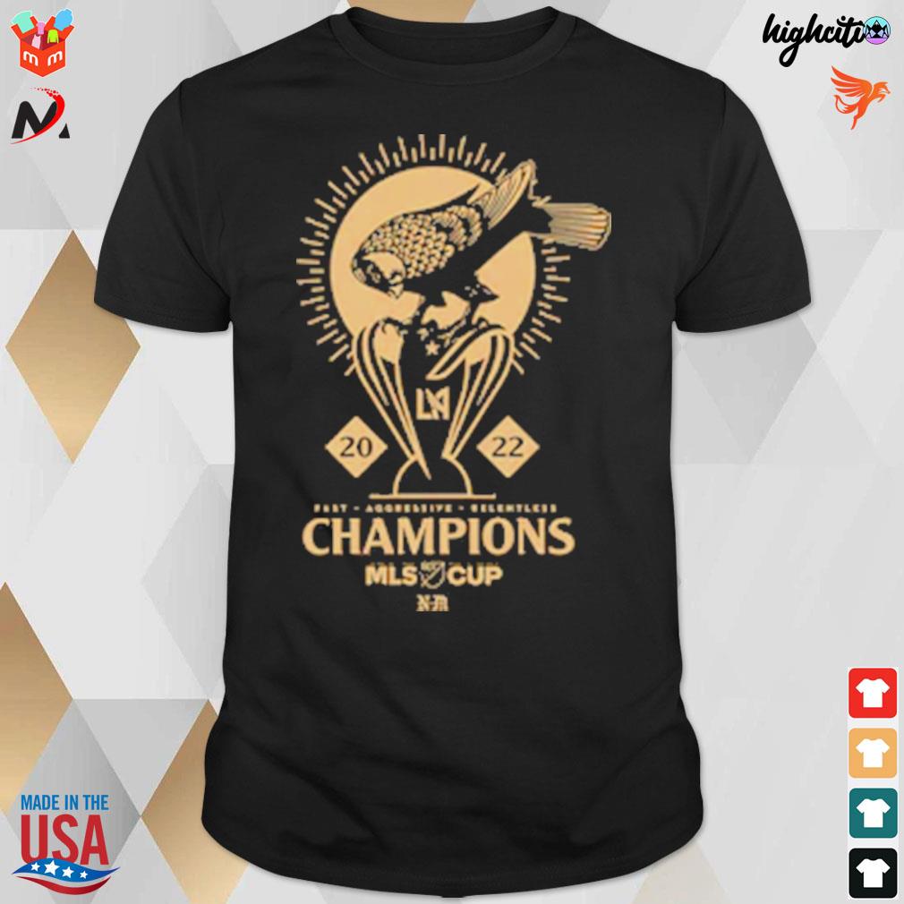 Mitchell and ness lAFC x nevermade mls cup champions 2022 fast aggressive relemtelles champions cup and owl t-shirt