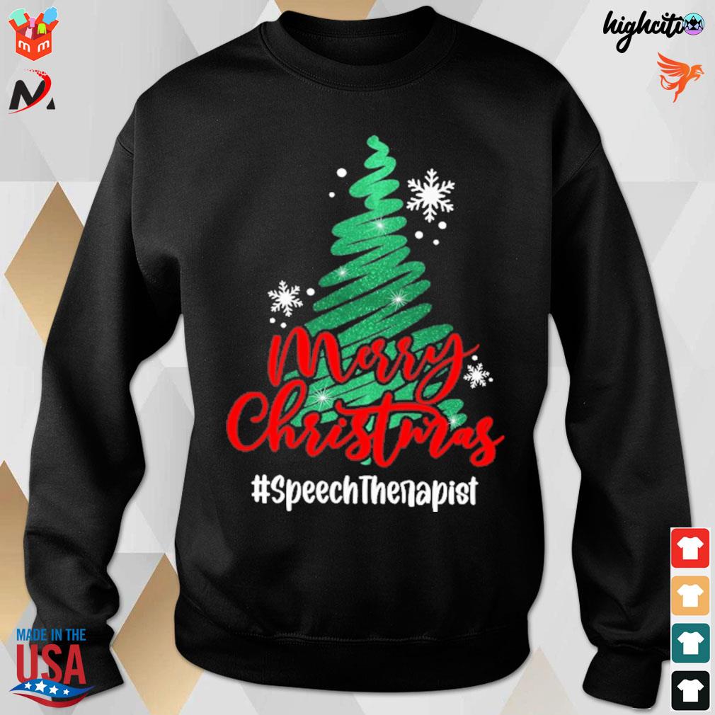 Speech therapist merry christmas tree t-s sweatshirt
