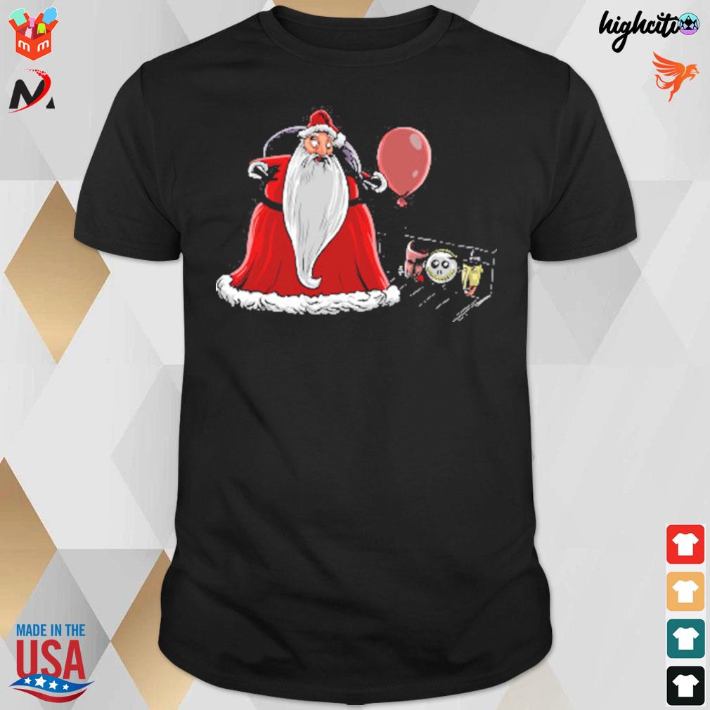 We all float down here santa Nightmare Before Christmas t-shirt