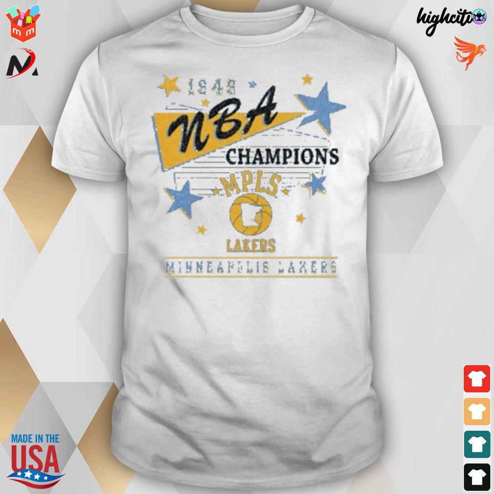 1949 NBA champions MPLS Lakers 75th franchise first ringer t-shirt