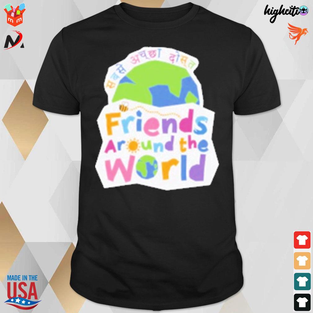 A for adley friends around the world t-shirt