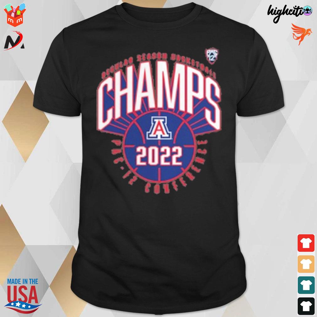 Arizona wildcats fanatics branded 2022 pac-12 basketball regular season champions t-shirt