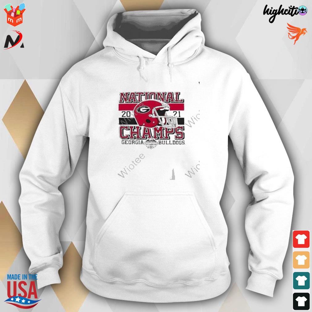Georgia Bulldogs champion youth college Football playoff 2021 national champions winning stripes t-s hoodie