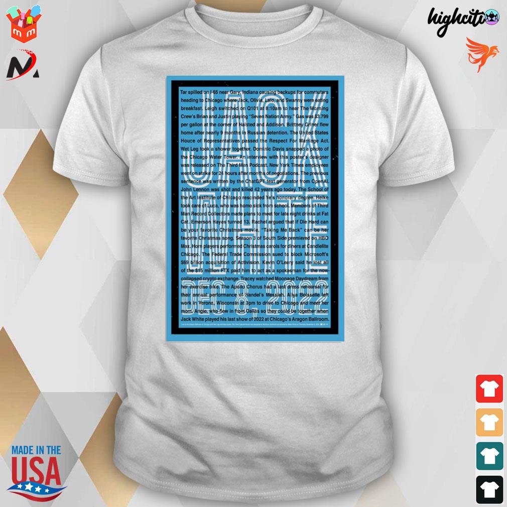 Jack White Chicago Il dec 8 2022 poster t-shirt