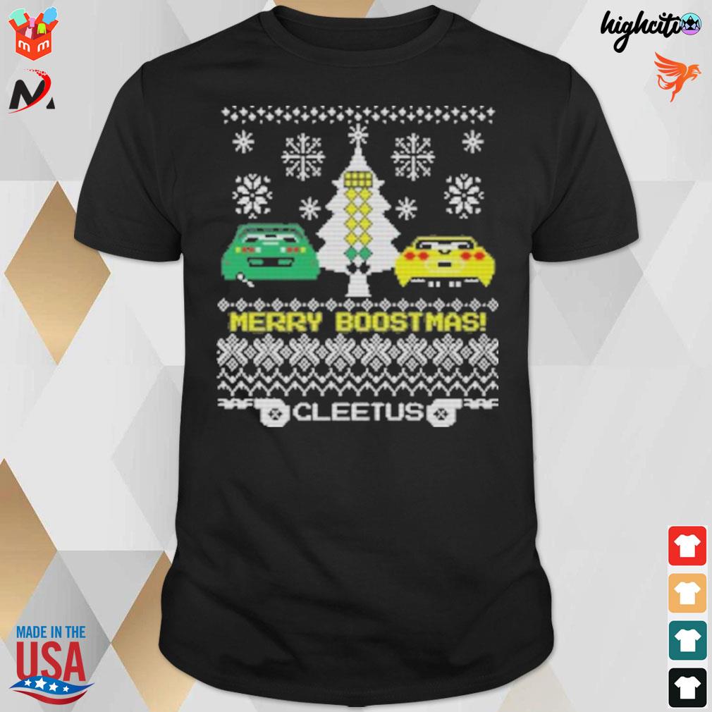 Merry boostmas holiday cleetus mcfarland ugly sweater t-shirt