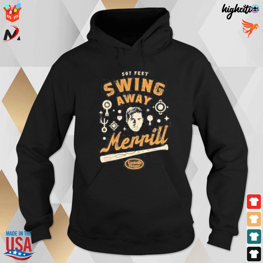 Swing away merrill 507 feet Louisville slugger t-s hoodie