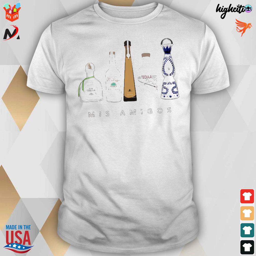 Tequila bottles mis amigos t-shirt
