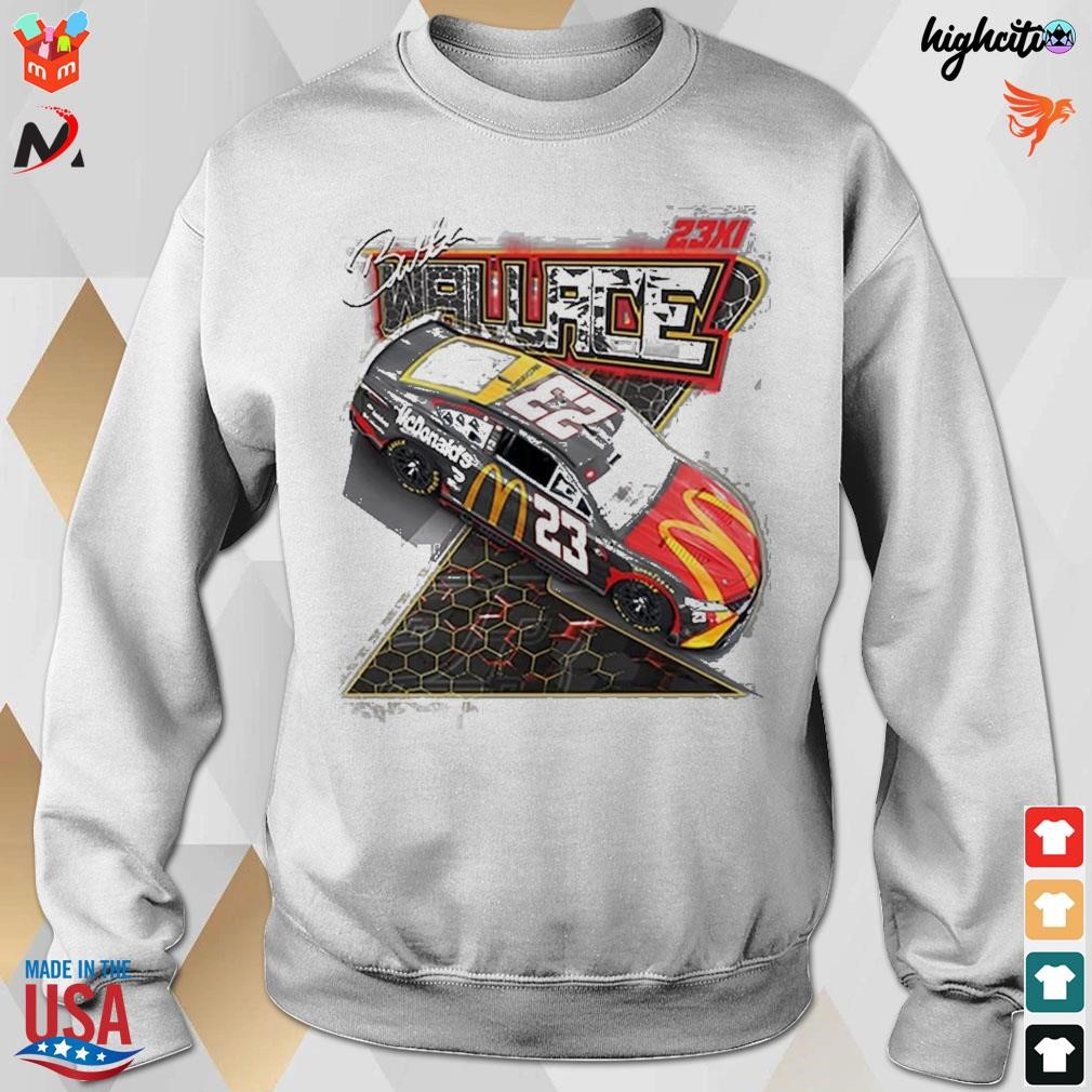 Bubba Wallace 23xI racing mcdonald's car signature t-shirt, hoodie ...