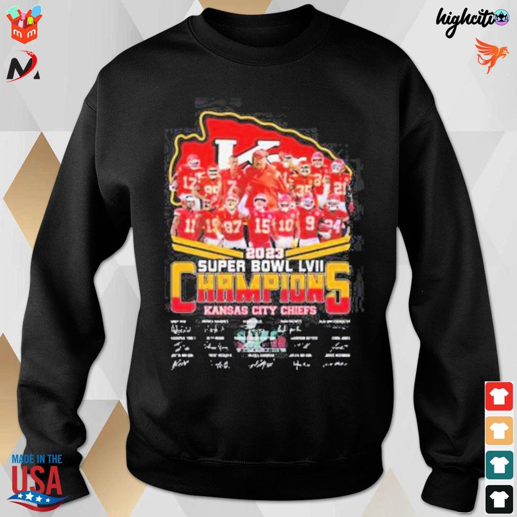 Kansas City Chiefs Red Super Bowl LVII Champions shirt, Signature