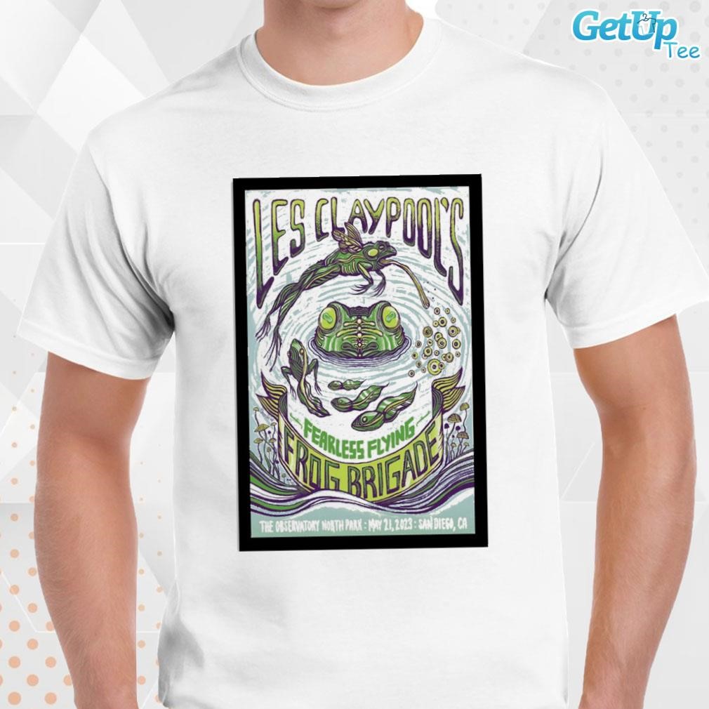 Awesome les claypool's fearless flying frog brigade poster tour San Diego CA 2023 poster shirt