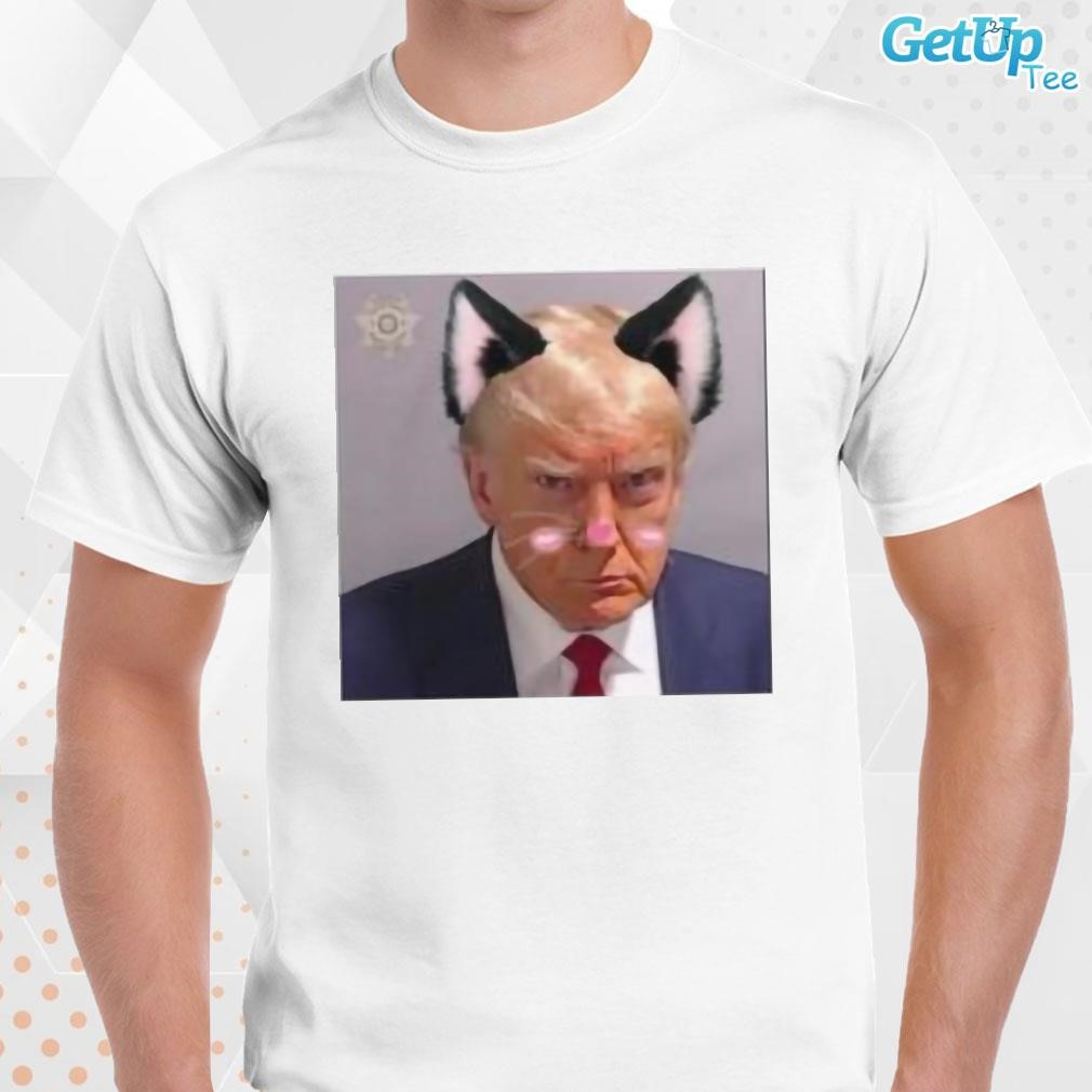 Limited Catboy Donald Trump Mugshot Never Surrender T-shirt