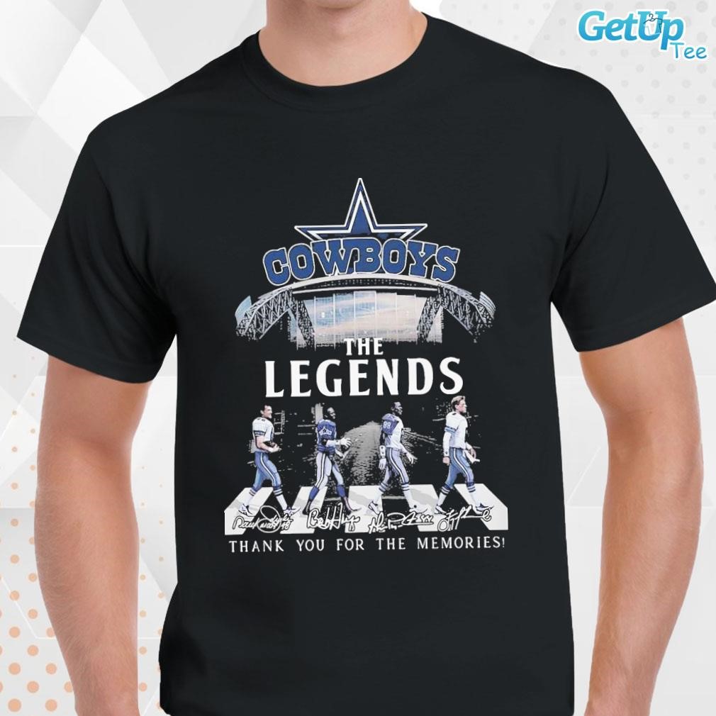 Limited Dallas Cowboys The Legends Thank You For The Memories road signatures photo design T-shirt