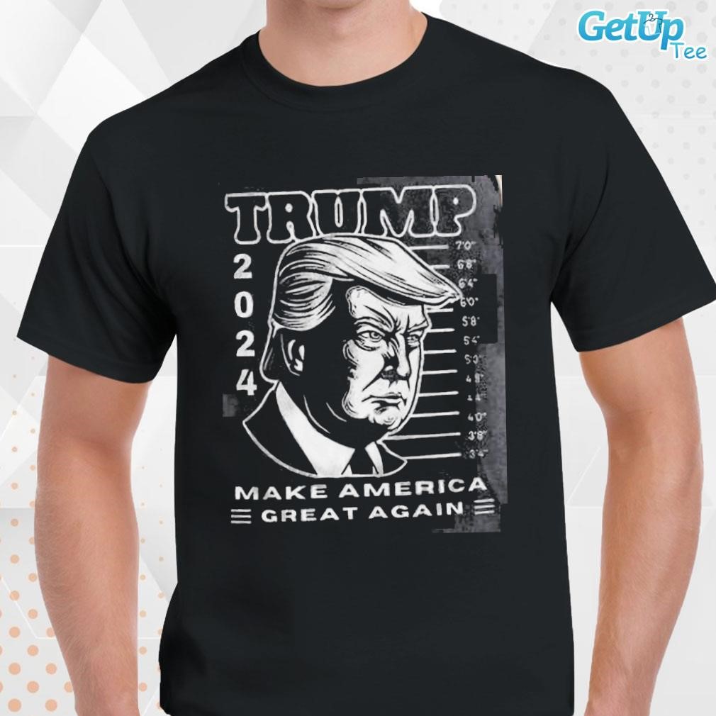Limited Donald Trump 2024 Mug Shot Make America Great Again Never Surrender photo design T-shirt