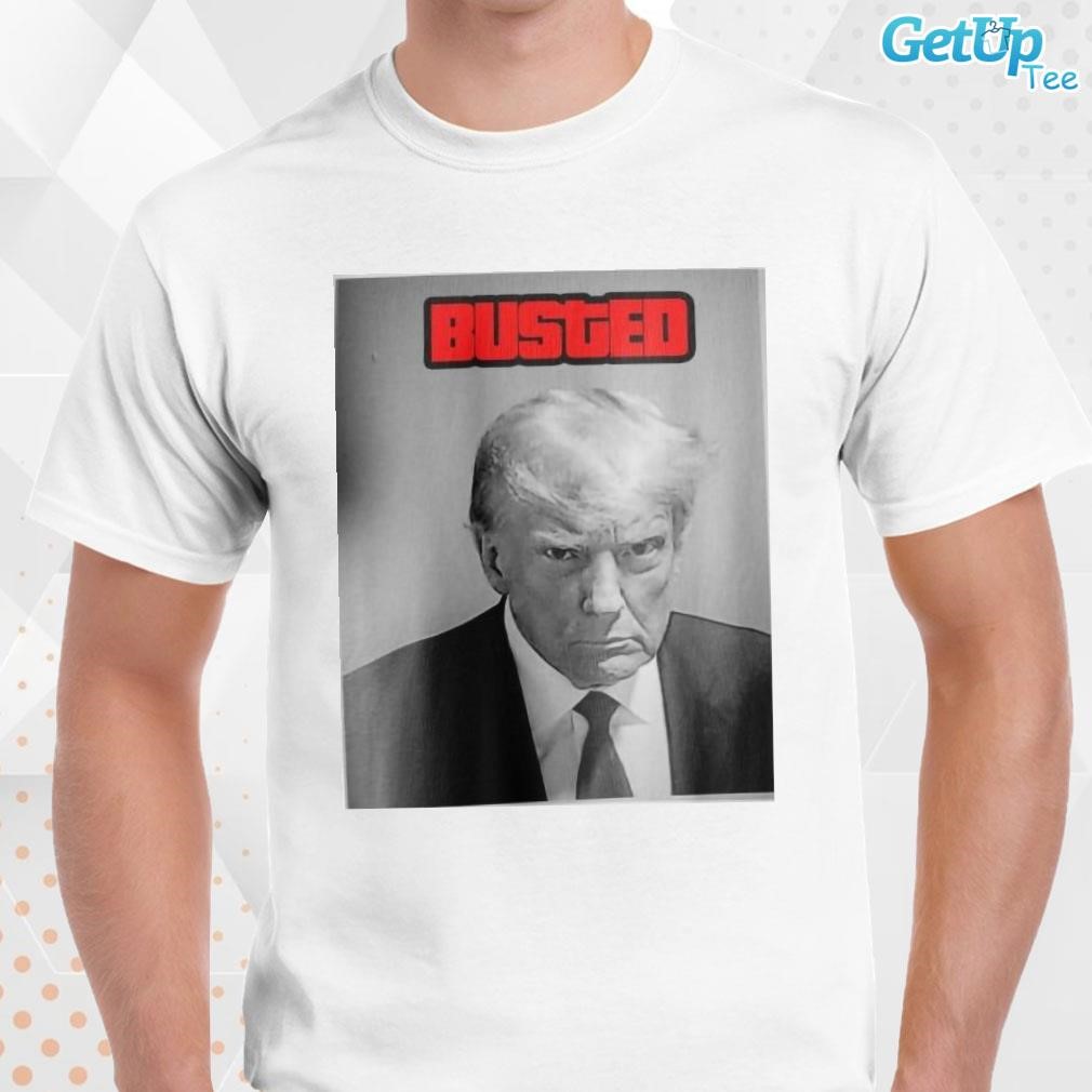 Limited Donald Trump Mug Shot Busted GTA Never Surrender photo design T-shirt