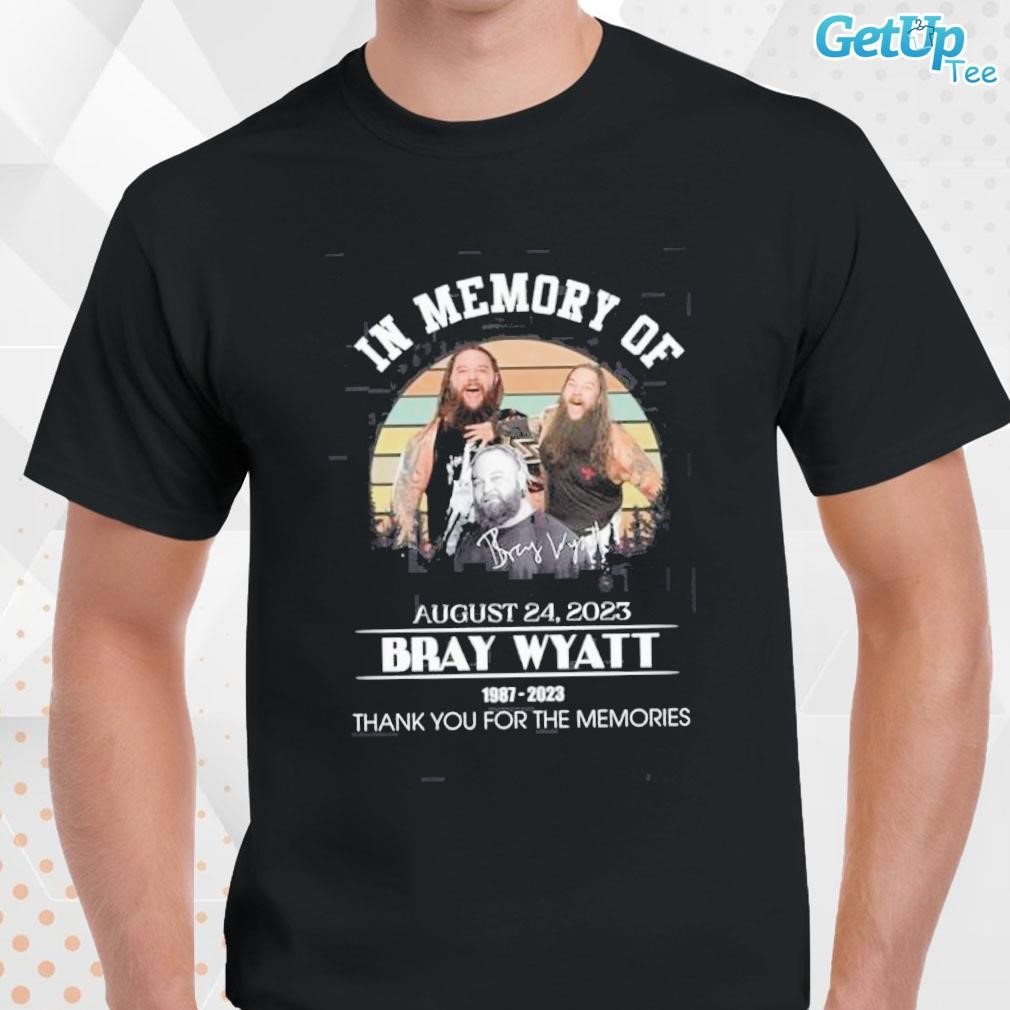 Limited In Memory Of August 24, 2023 Bray Wyatt 1987 – 2023 Thank You For The Memories vintage retro photo design T-shirt