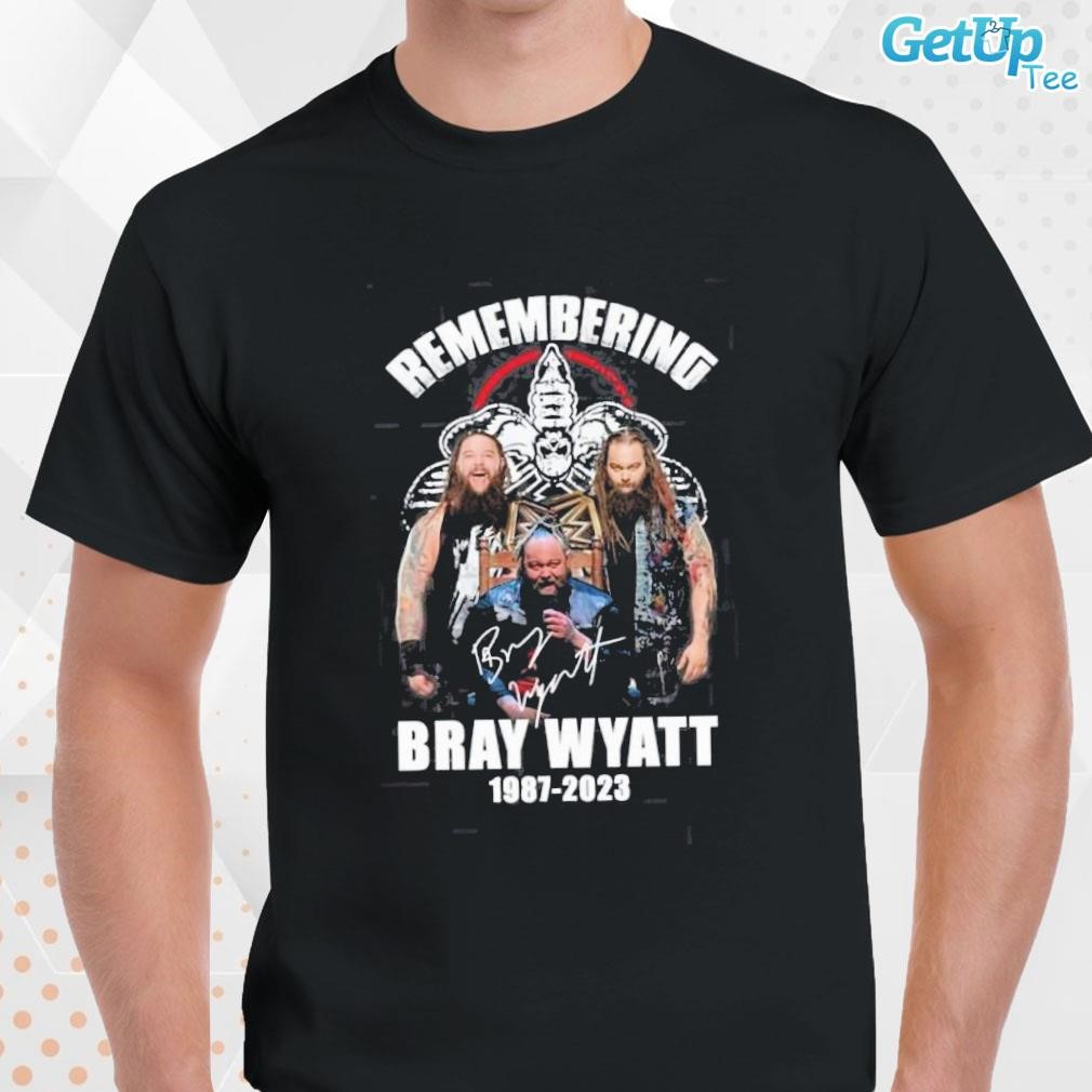 Limited Remembering Bray Wyatt 1987 – 2023 signature photo design T-shirt