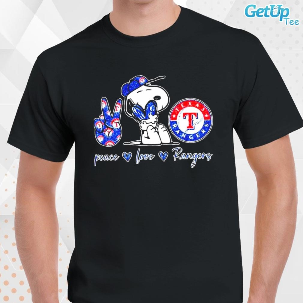 Official snoopy Peace Love Texas Rangers Shirt, hoodie, sweater, long  sleeve and tank top