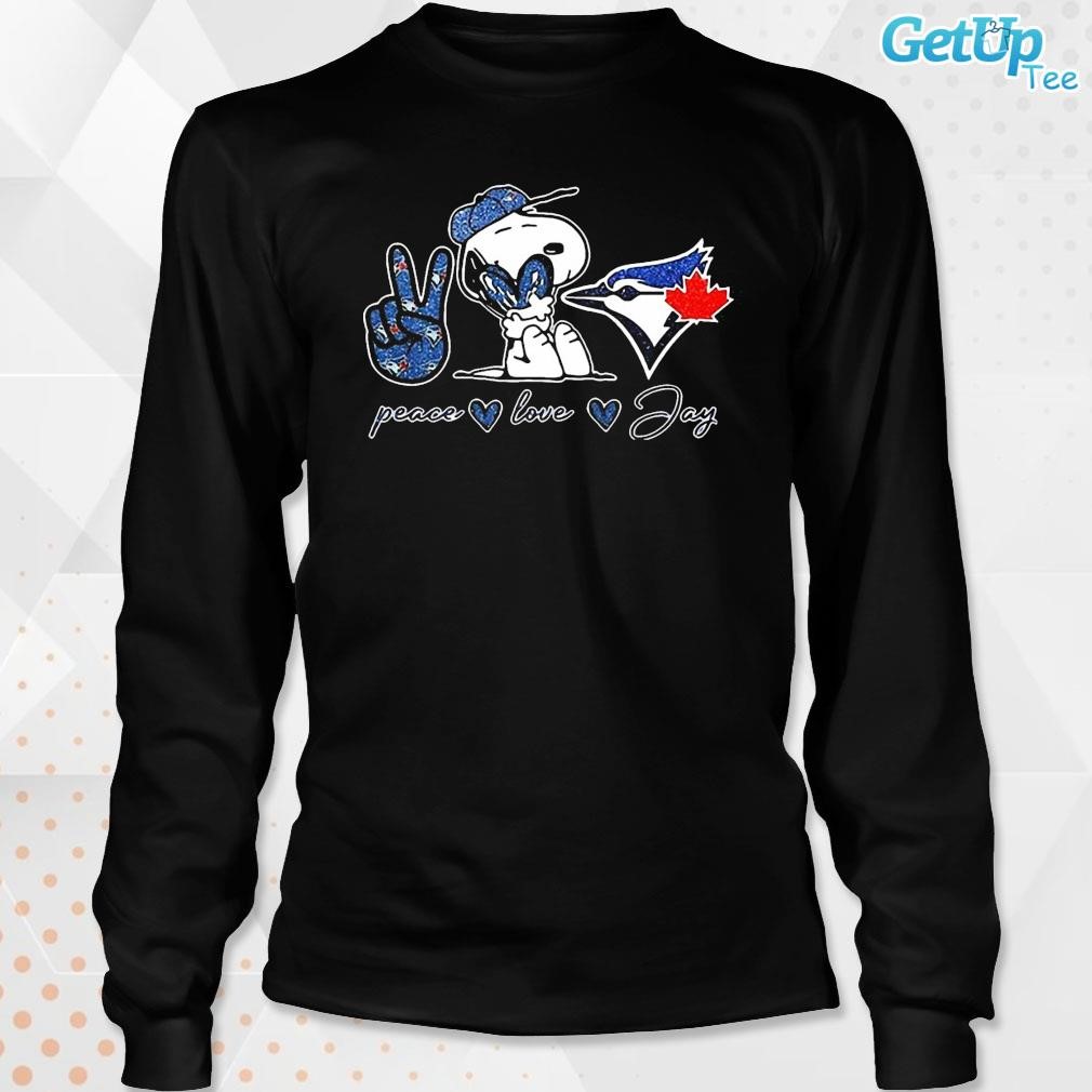 Official Snoopy Peace Love Toronto Blue Jays Shirt - Limotees