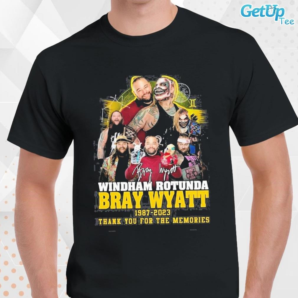 Limited Windham Rotunda Bray Wyatt 1987 – 2023 Thank You For The Memories signature photo design T-shirt