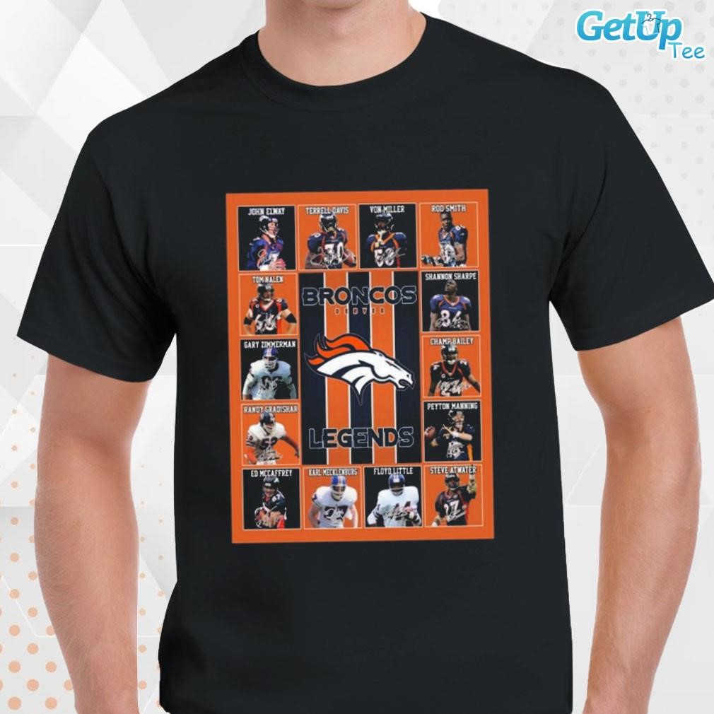 Denver Broncos Legends John Elway Von Miller Tom Shannon Sharpe Photo  Design Shirt - Peanutstee