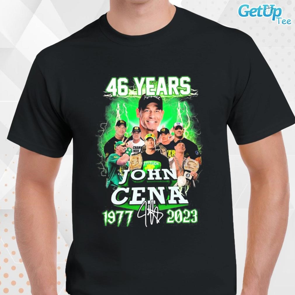 Limited 46 Years John Cena 1977 – 2023 Signature photo design T-shirt