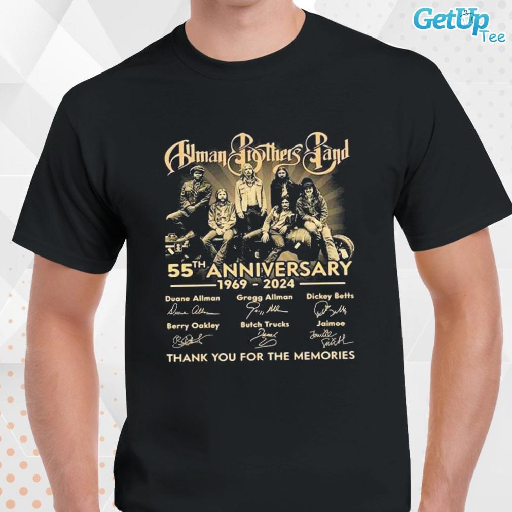 Limited Allman Brothers Band 55th Anniversary 1969 – 2024 Thank You For The Memories photo design T-shirt