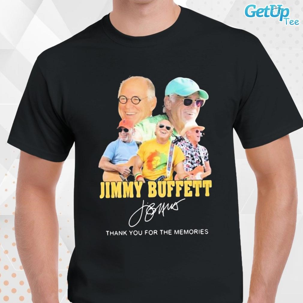 Limited Jimmy Buffett Signature Thank You For The Memories photo design T-shirt