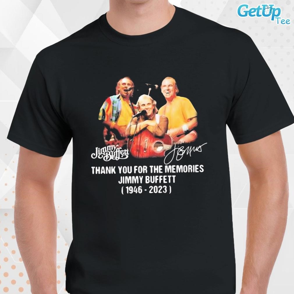 Limited Thank You For The Memories Jimmy Buffett 1946 – 2023 signature photo design T-shirt