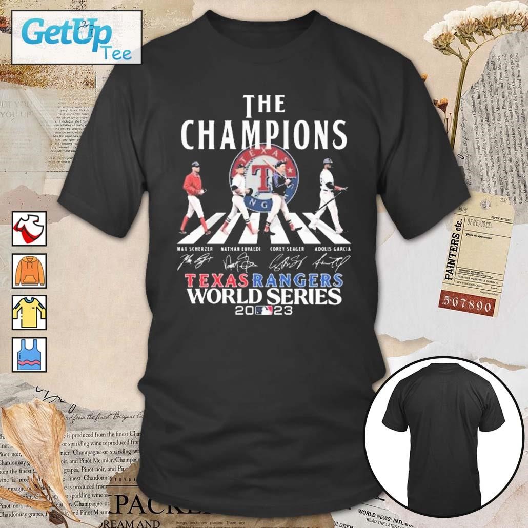 The Champions Texas Rangers Abbey Road 2023 Signatures t-shirt